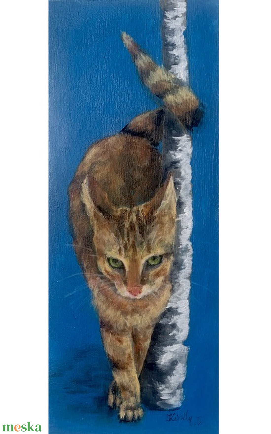 Hangtalan léptek - akrilfestékkel lécre festett kép - 30 x 12 cm (macska, cica) - művészet - festmény - akril - Meska.hu Hangtalan léptek - akrilfestékkel lécre festett kép - 30 x 12 cm (macska, cica) - művészet - festmény - akril - Meska.hu