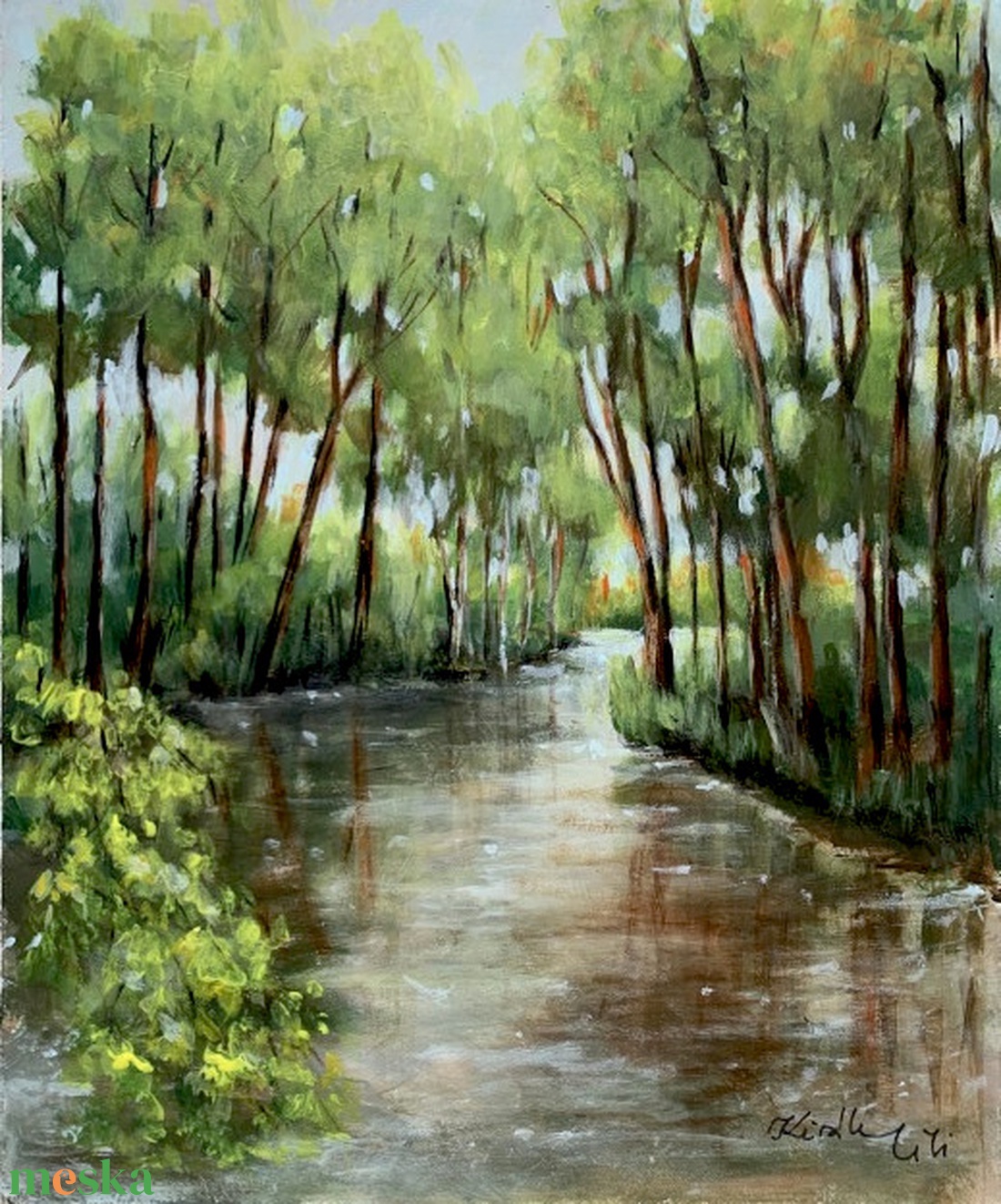 Folyóparti idill - keretezett akrilfestmény - 23 x 19 cm a keret nélküli mérete - művészet - festmény - akril - Meska.hu Folyóparti idill - keretezett akrilfestmény - 23 x 19 cm a keret nélküli mérete - művészet - festmény - akril - Meska.hu