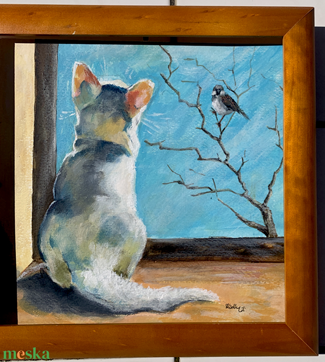 Barátkozás harmadik emelet magasságában - akrilfestmény - 25 x 25 cm - művészet - festmény - akril - Meska.hu Barátkozás harmadik emelet magasságában - akrilfestmény - 25 x 25 cm - művészet - festmény - akril - Meska.hu
