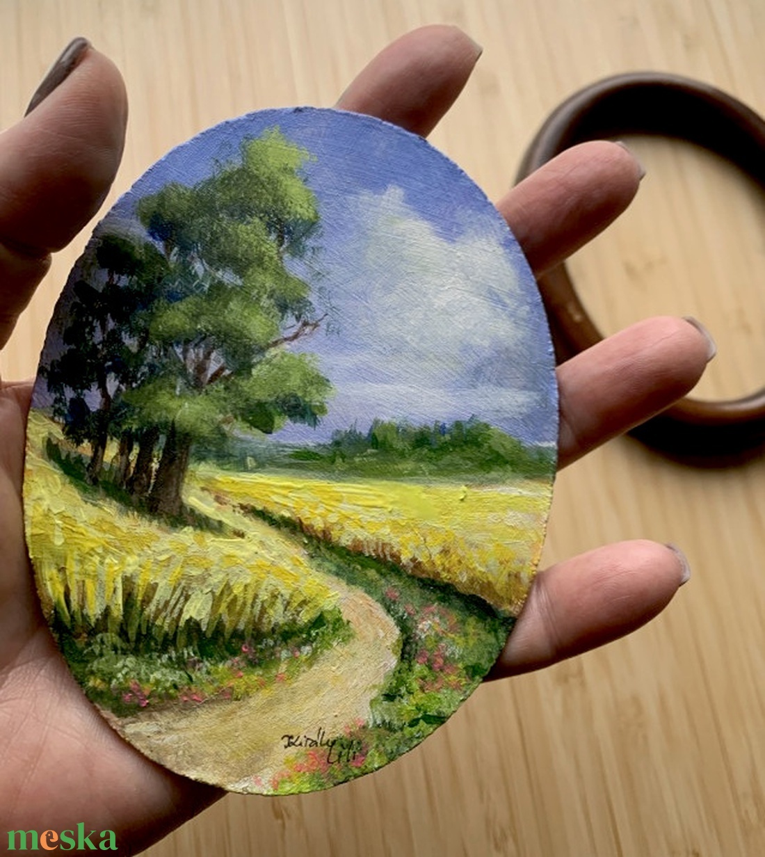 Séta a mezőn - keretezett akril - művészet - festmény - akril - Meska.hu