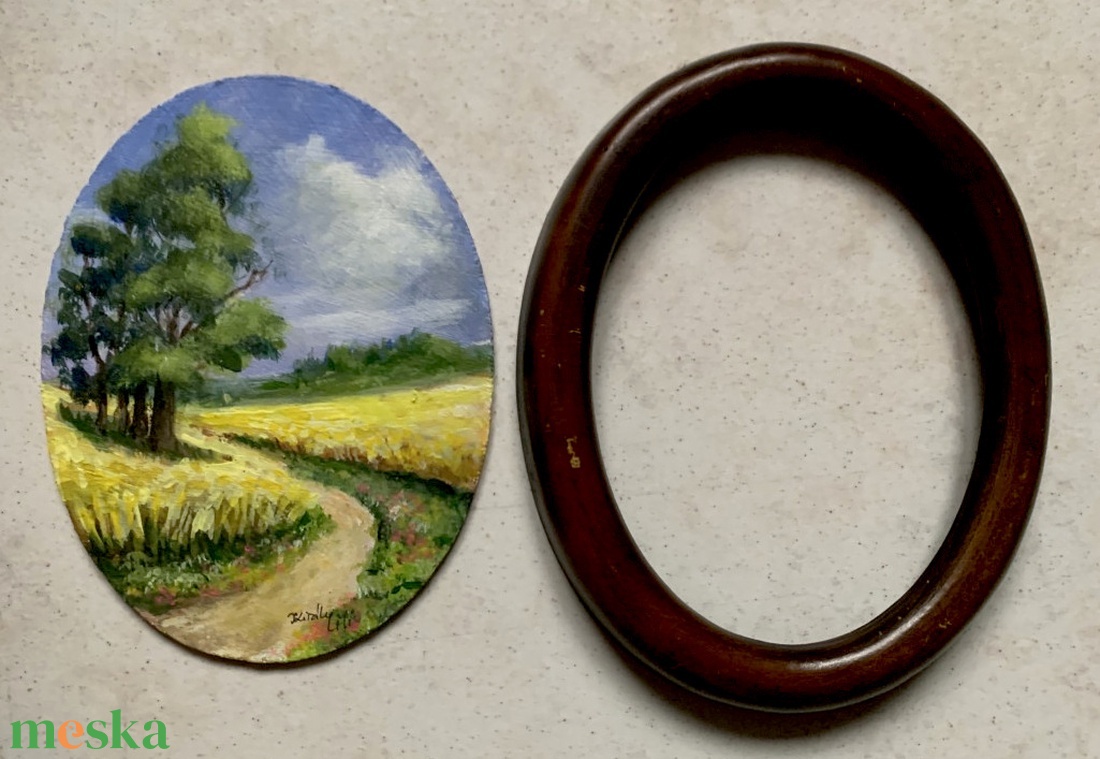 Séta a mezőn - keretezett akril - művészet - festmény - akril - Meska.hu