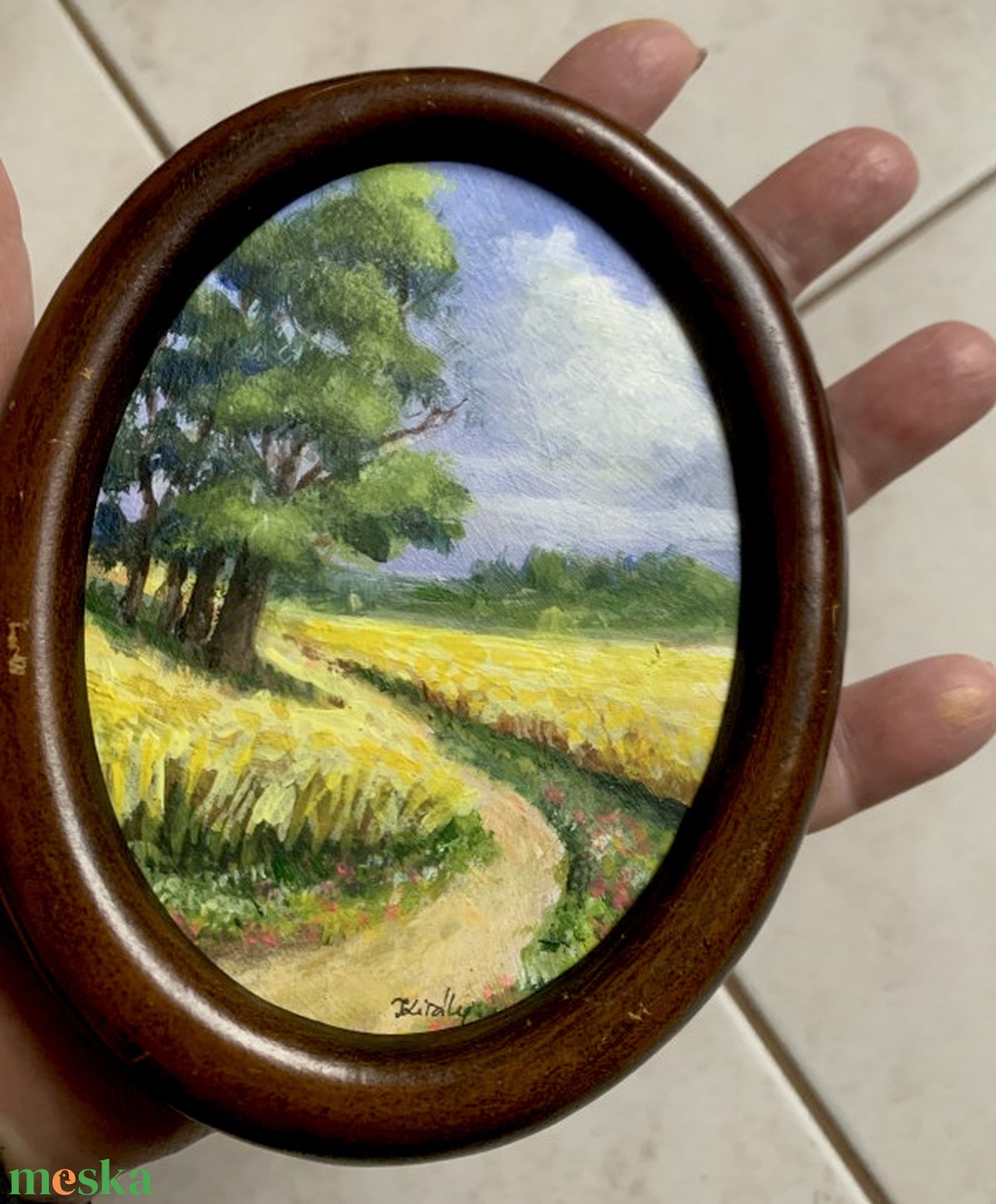 Séta a mezőn - keretezett akril - művészet - festmény - akril - Meska.hu