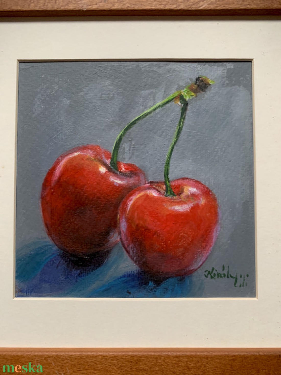 Cseresznyeimádóknak - keretezett akrilfestmény - művészet - festmény - akril - Meska.hu