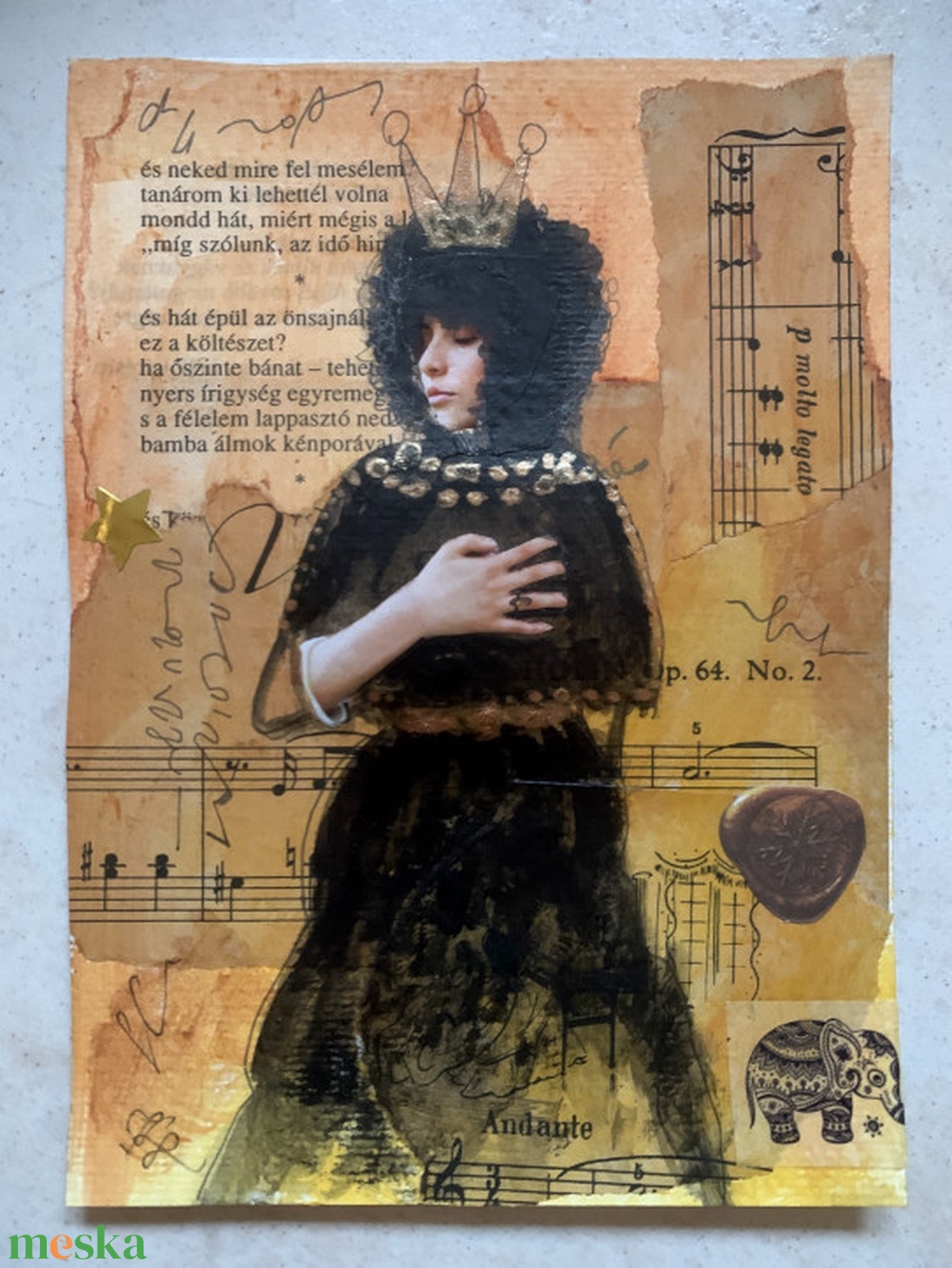 Andante - keretezett kép (mix média) - művészet - festmény - festmény vegyes technika - Meska.hu