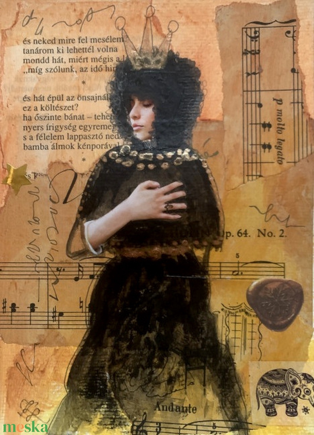 Andante - keretezett kép (mix média) - művészet - festmény - festmény vegyes technika - Meska.hu