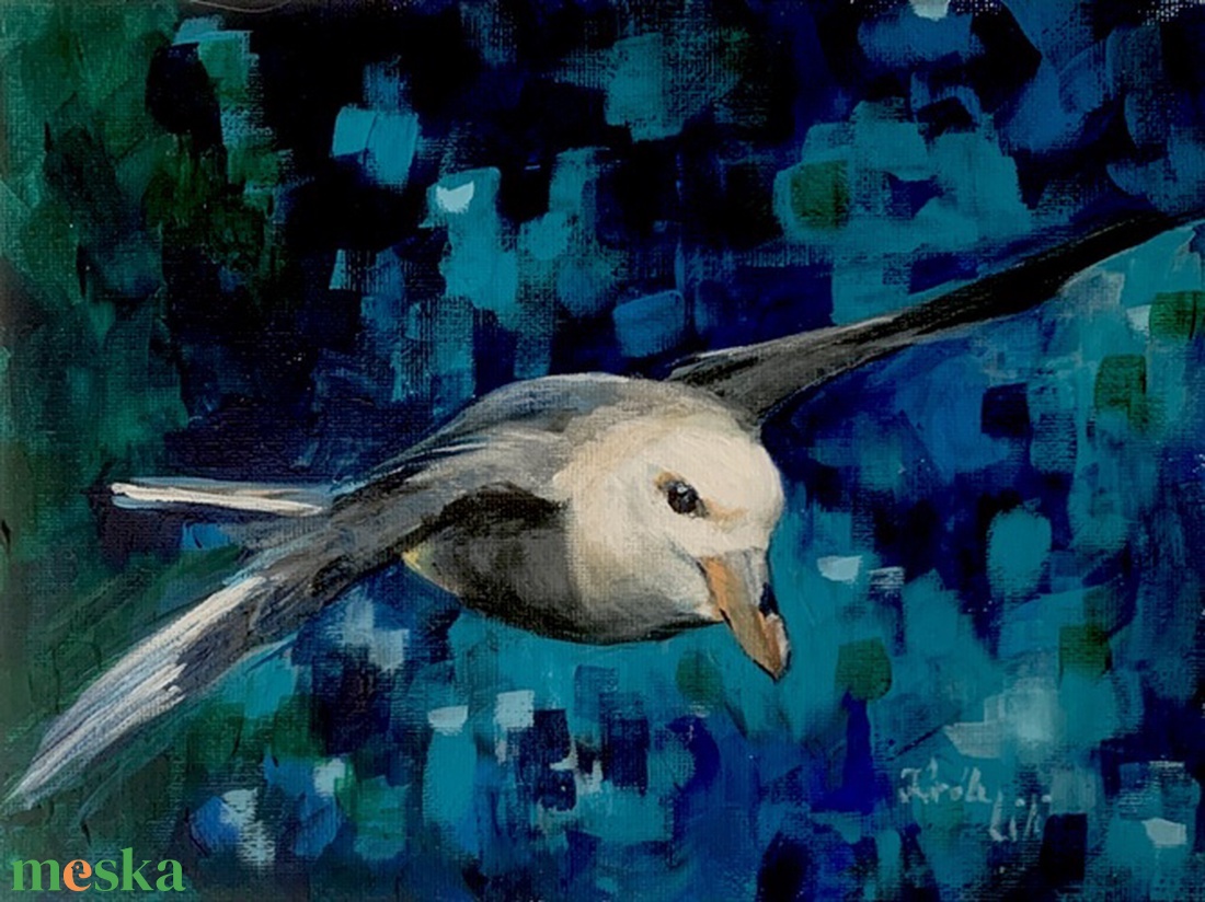 Északi sirály - Akrilfestmény - 18 x 24 cm - művészet - festmény - akril - Meska.hu