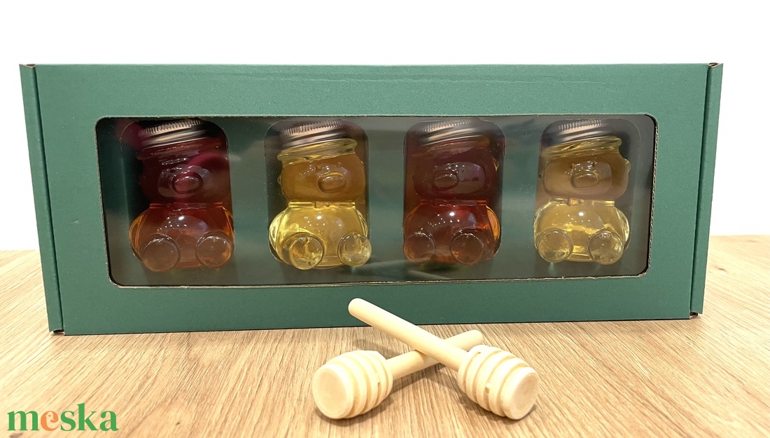 Termelői méz díszdobozban 4x50gr - élelmiszer - gasztro ajándékcsomag - Meska.hu Termelői méz díszdobozban 4x50gr - élelmiszer - gasztro ajándékcsomag - Meska.hu
