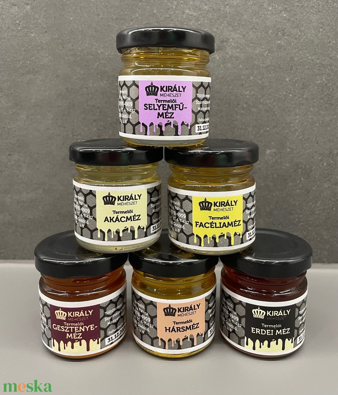 Mini üveges méz 50gr - élelmiszer - gourmet ajándékcsomag - Meska.hu