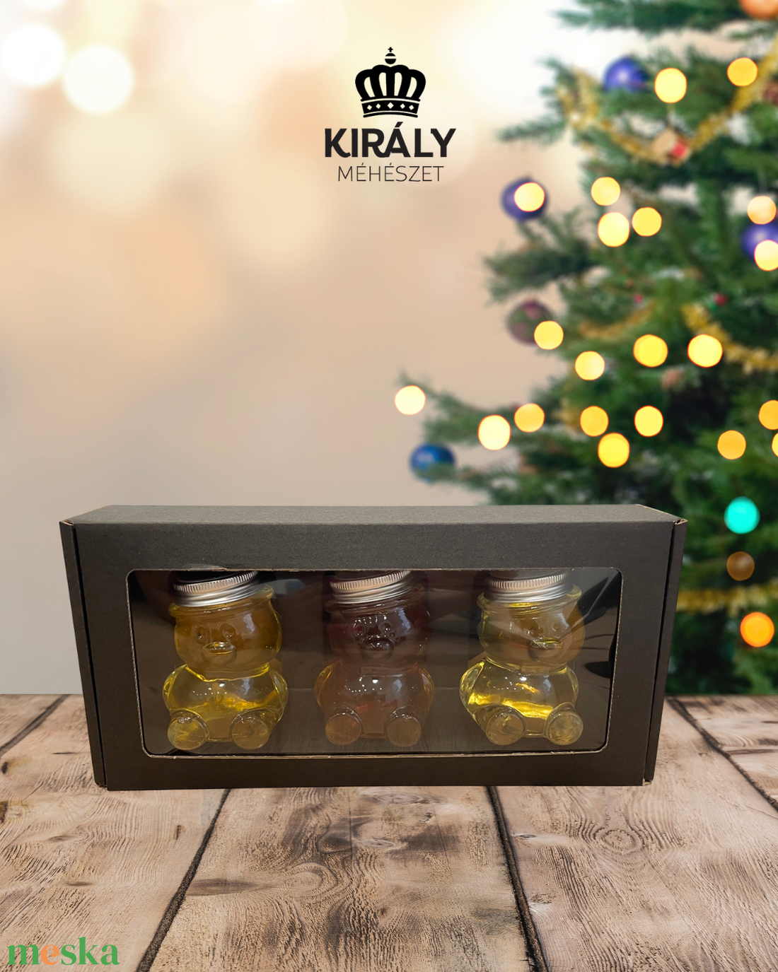Termelői méz díszdobozban 3x100gr - élelmiszer - méz & propolisz - Meska.hu