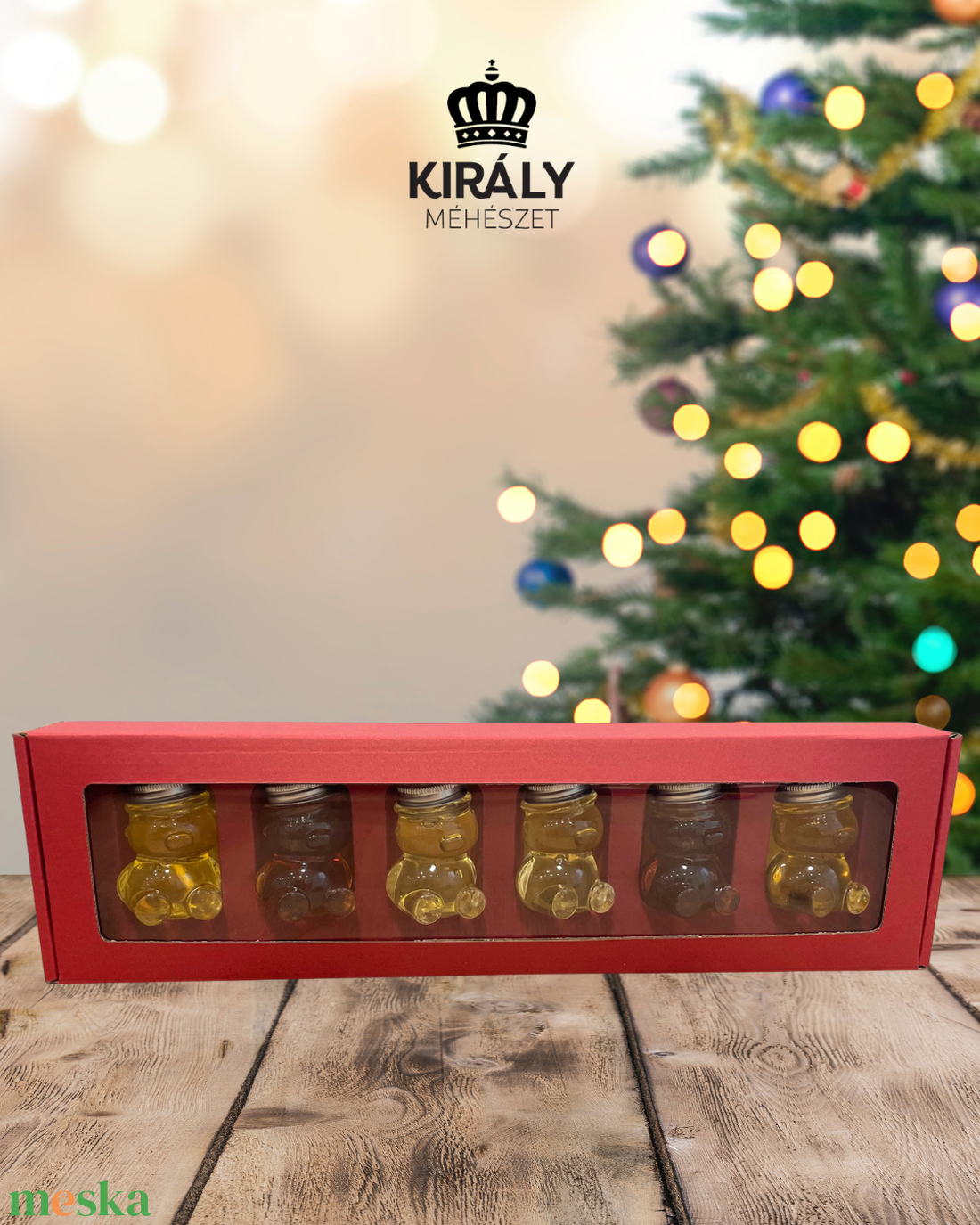 Termelői méz díszdobozban 6x50gr - élelmiszer - gourmet ajándékcsomag - Meska.hu