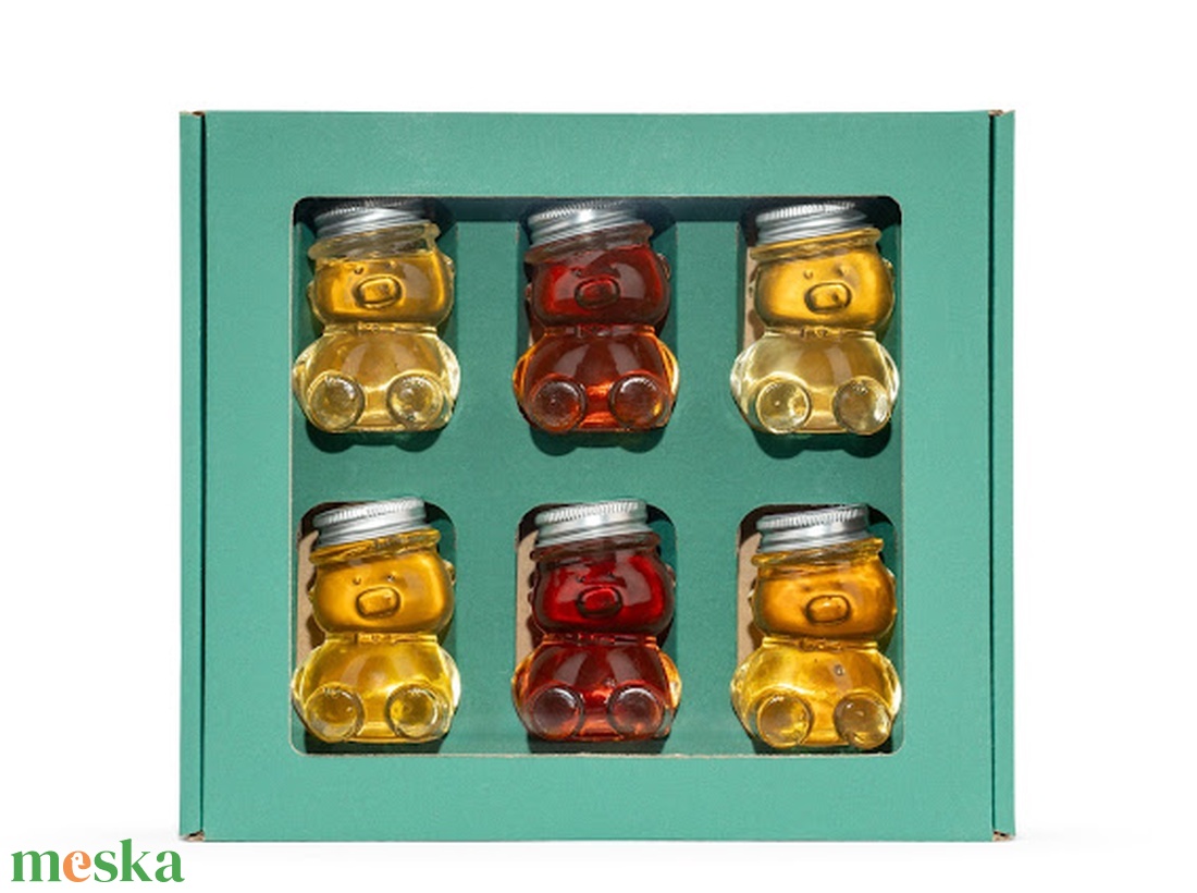 Mézes ajándékcsomag macis 6x50gr - élelmiszer - méz & propolisz - Meska.hu