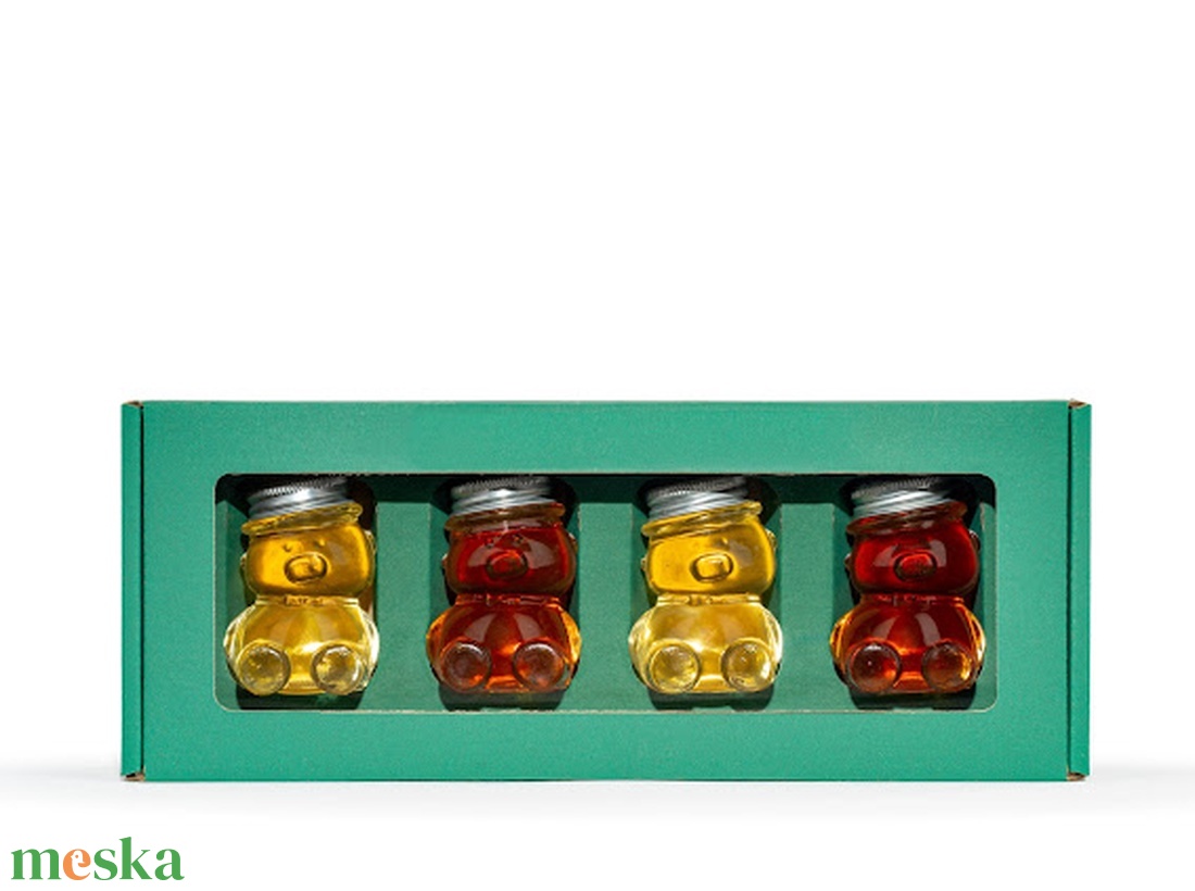 Termelői méz díszdobozban 4x50gr - élelmiszer - gourmet ajándékcsomag - Meska.hu