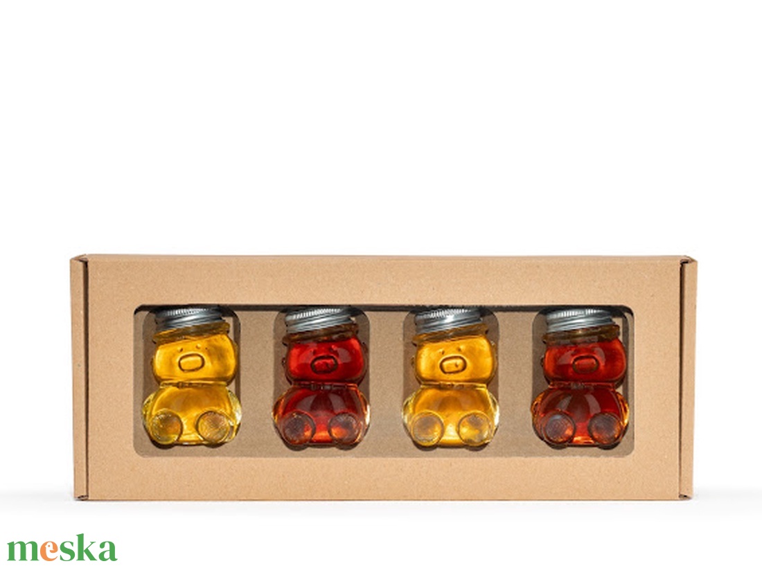 Termelői méz díszdobozban 4x50gr - élelmiszer - gourmet ajándékcsomag - Meska.hu