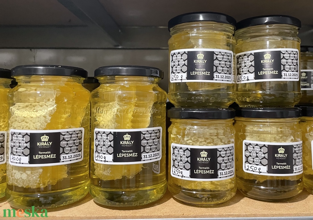 Lépesméz akácmézzel töltve 470gr - élelmiszer - méz & propolisz - Meska.hu