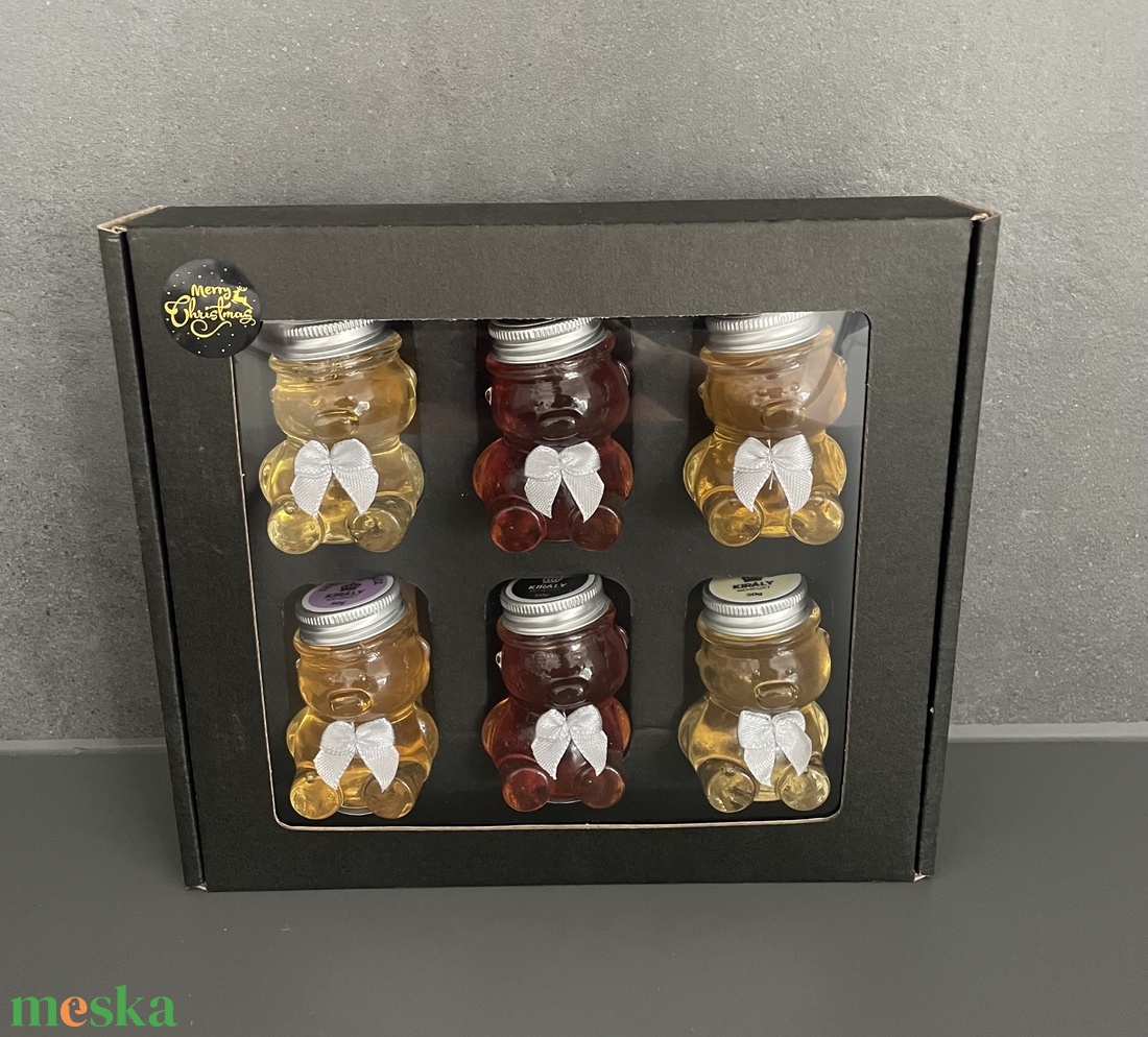 Mézes ajándékcsomag macis 6x50gr - élelmiszer - méz & propolisz - Meska.hu