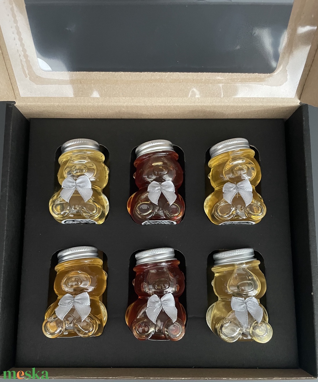 Mézes ajándékcsomag macis 6x50gr - élelmiszer - méz & propolisz - Meska.hu