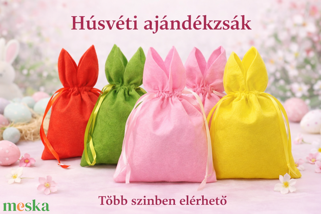 Húsvéti nyuszis zsák - ünnepi díszek, dekorációk - húsvéti díszek és dekorációk - húsvéti ajándékátadó - Meska.hu