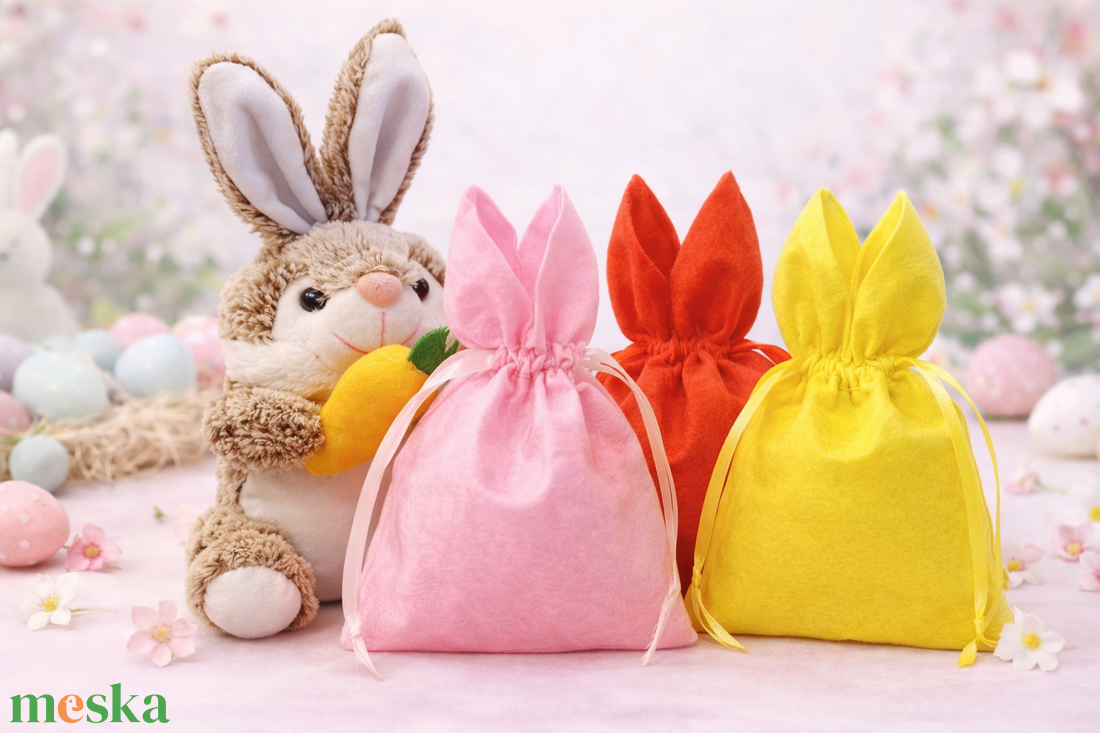 Húsvéti nyuszis zsák - ünnepi díszek, dekorációk - húsvéti díszek és dekorációk - húsvéti ajándékátadó - Meska.hu