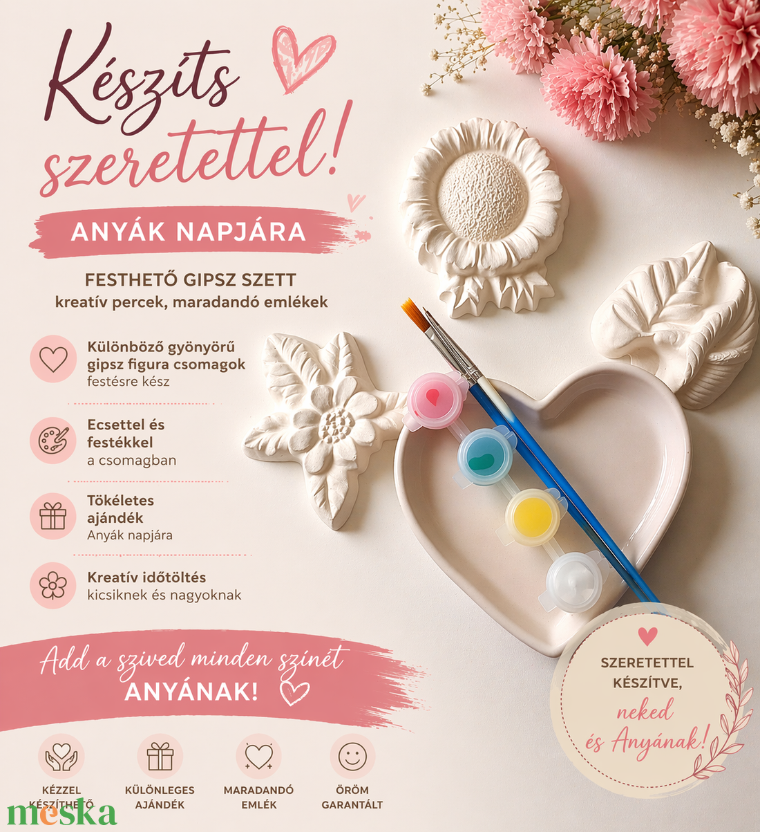 Anyák napi ajándék  - kellékek & szerszámok - vegyes alapanyag - gipsz - Meska.hu