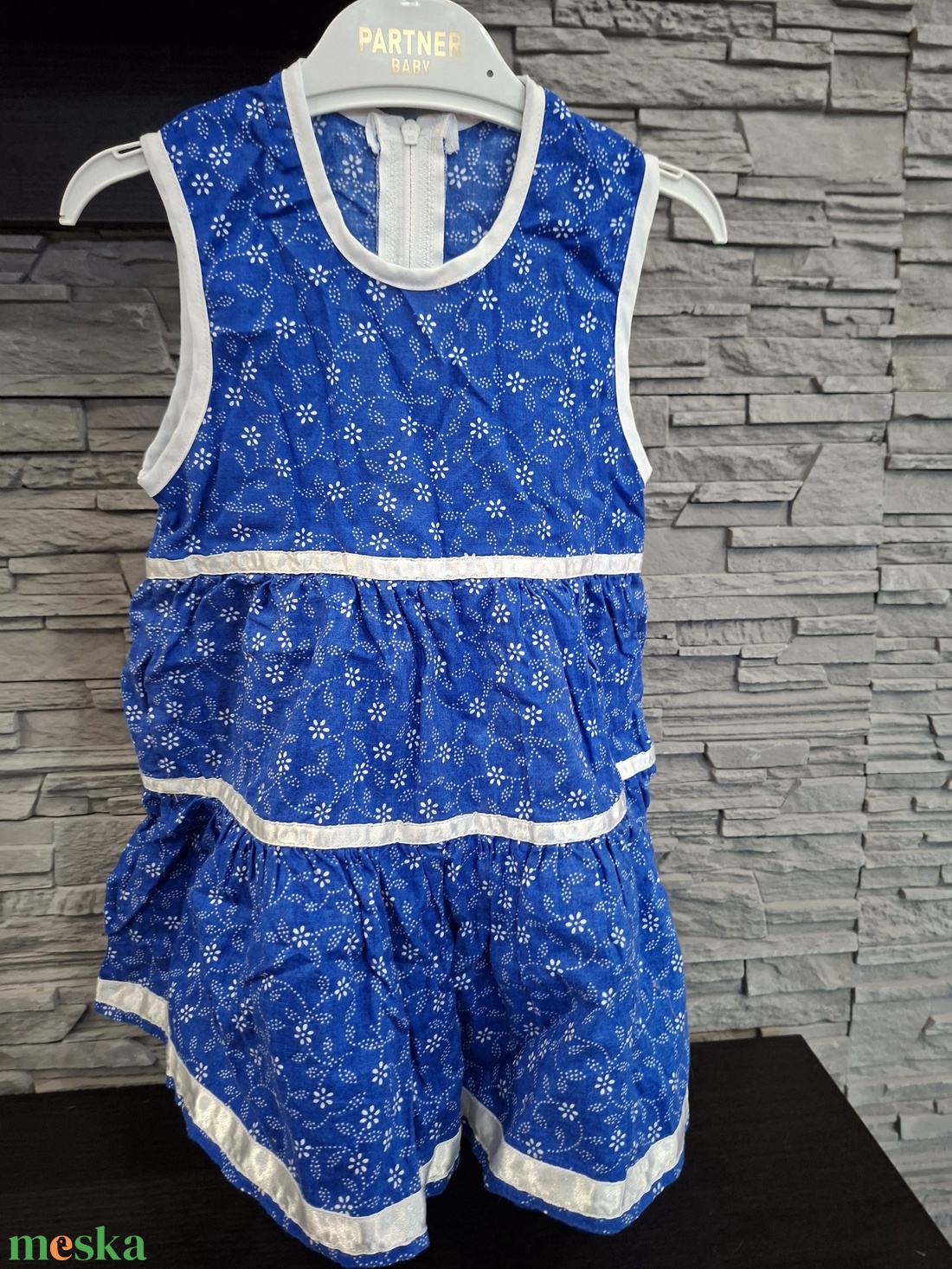 Kékfestő kislányruha - baba - mama - babaruházat - baba ruhák - Meska.hu