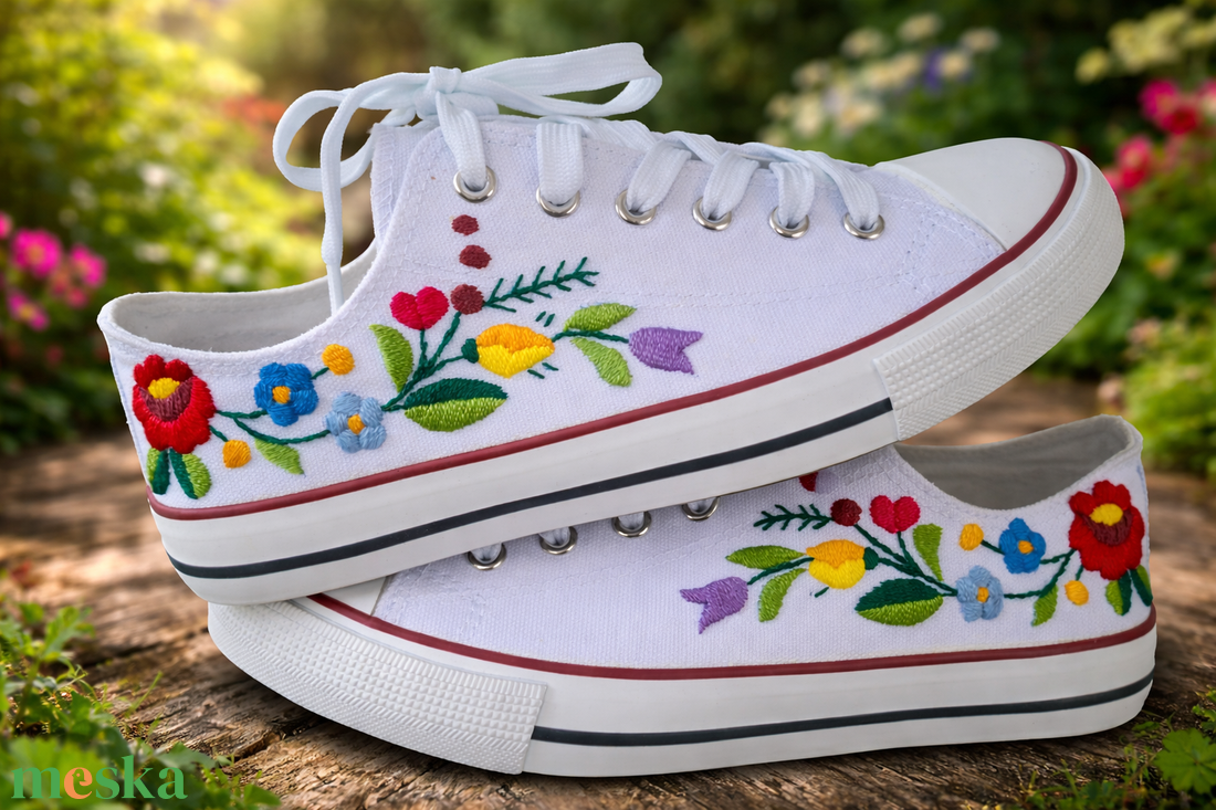 Kalocsai mintás cipő - diy (csináld magad) - szabásminta, útmutató - hímzés minta - Meska.hu