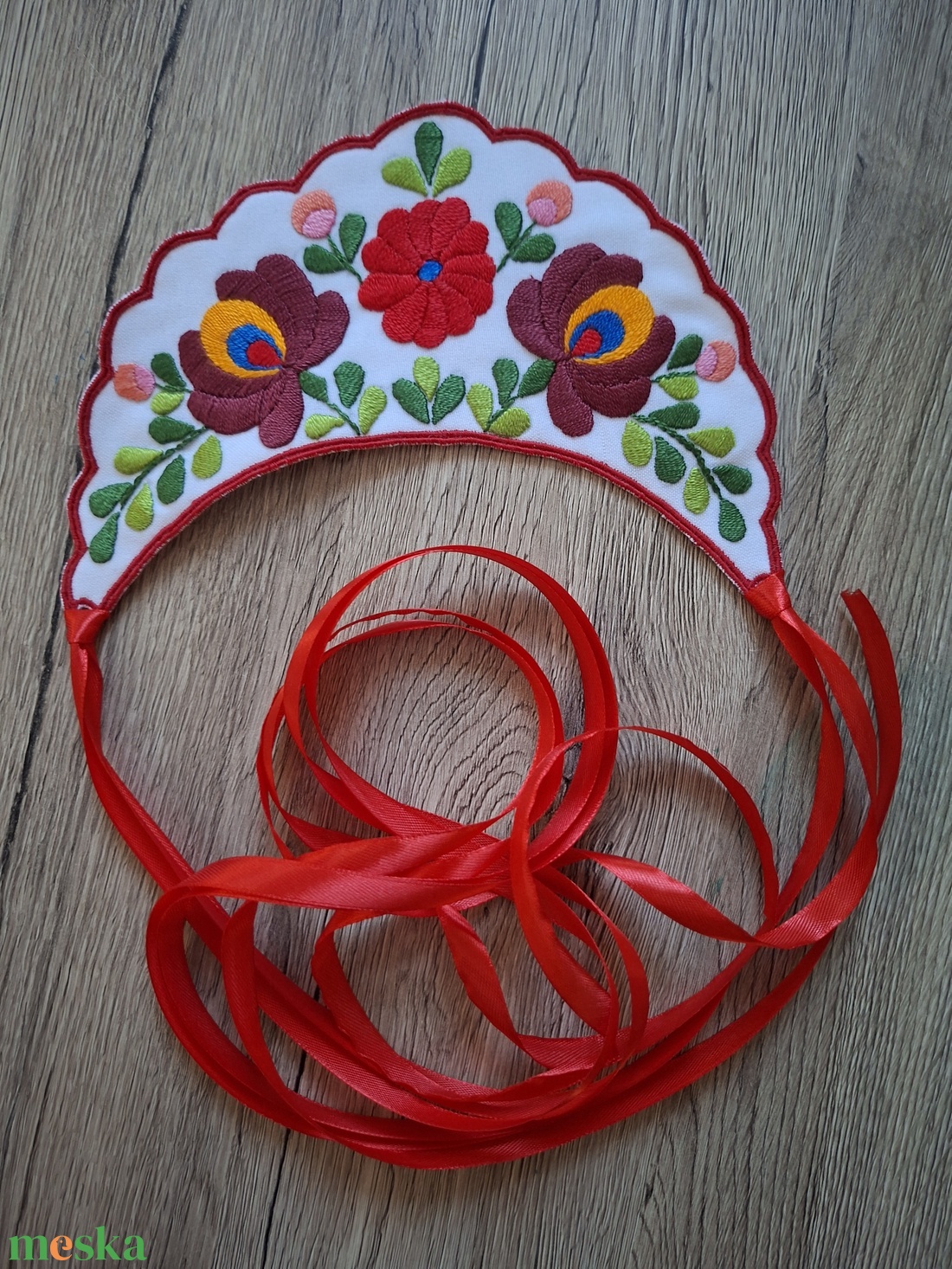 Matyó mintás párta - esküvő - ruha - menyecske ruha - Meska.hu