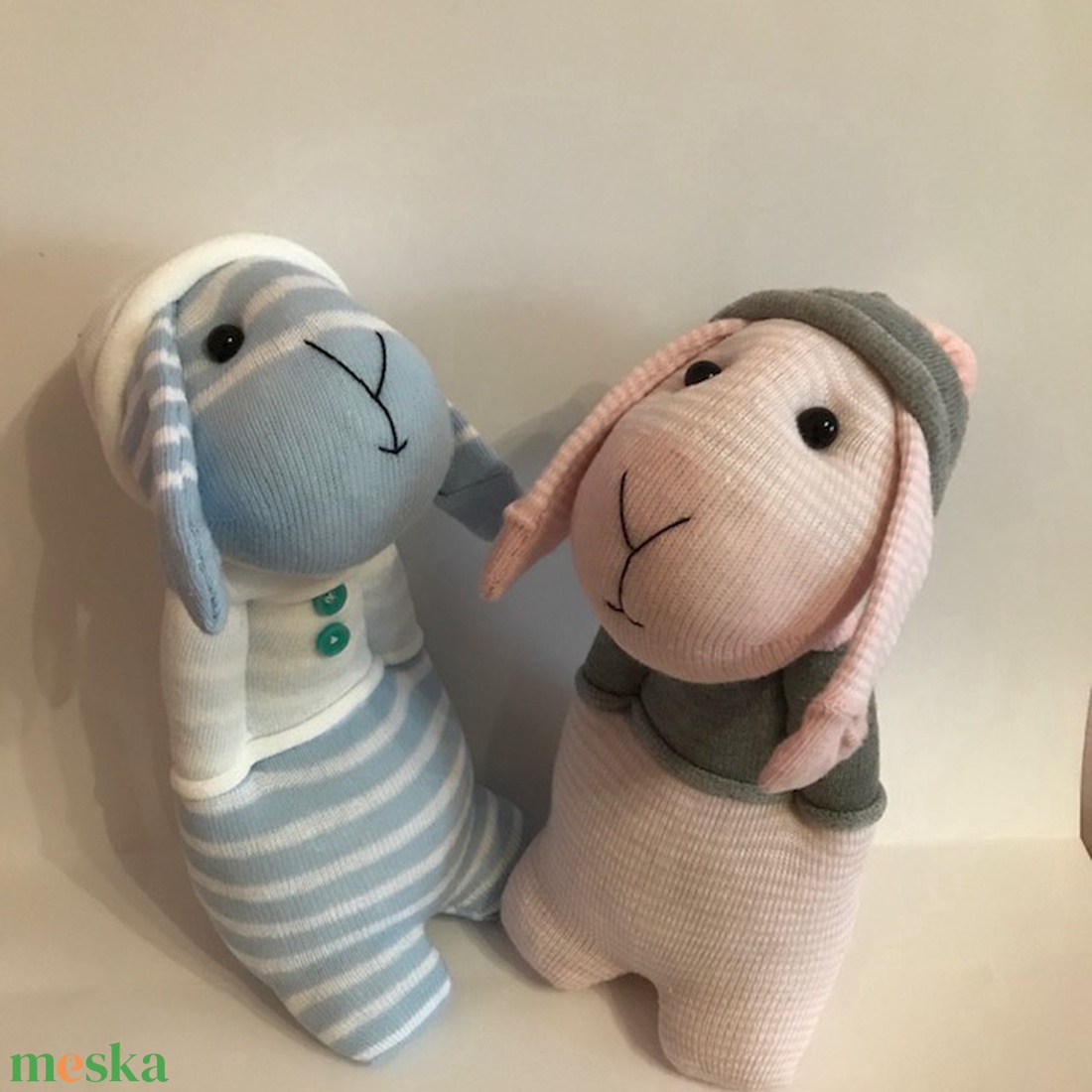 Csíkos nyuszi - játék & sport - plüssállat & játékfigura - nyuszi - Meska.hu