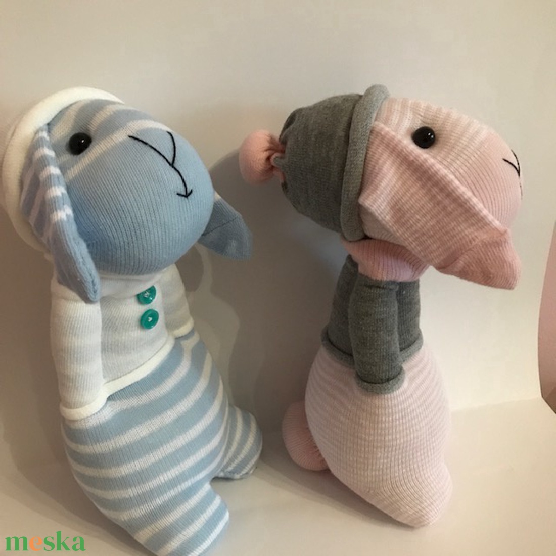 Csíkos nyuszi - játék & sport - plüssállat & játékfigura - nyuszi - Meska.hu