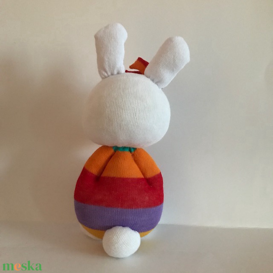 Csíkos  ruhás nyuszilány - játék & sport - plüssállat & játékfigura - nyuszi - Meska.hu