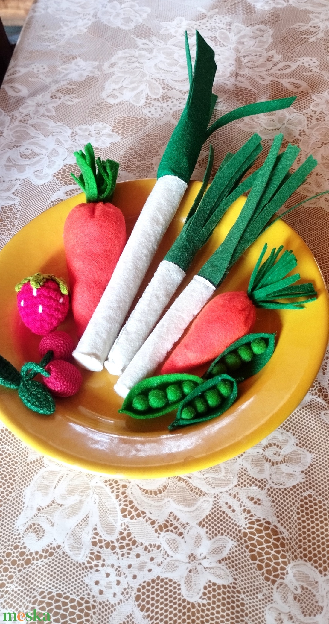Tavaszi zöldség gyümölcs tál  - baba - mama - baba játékok - waldorf játékok - Meska.hu