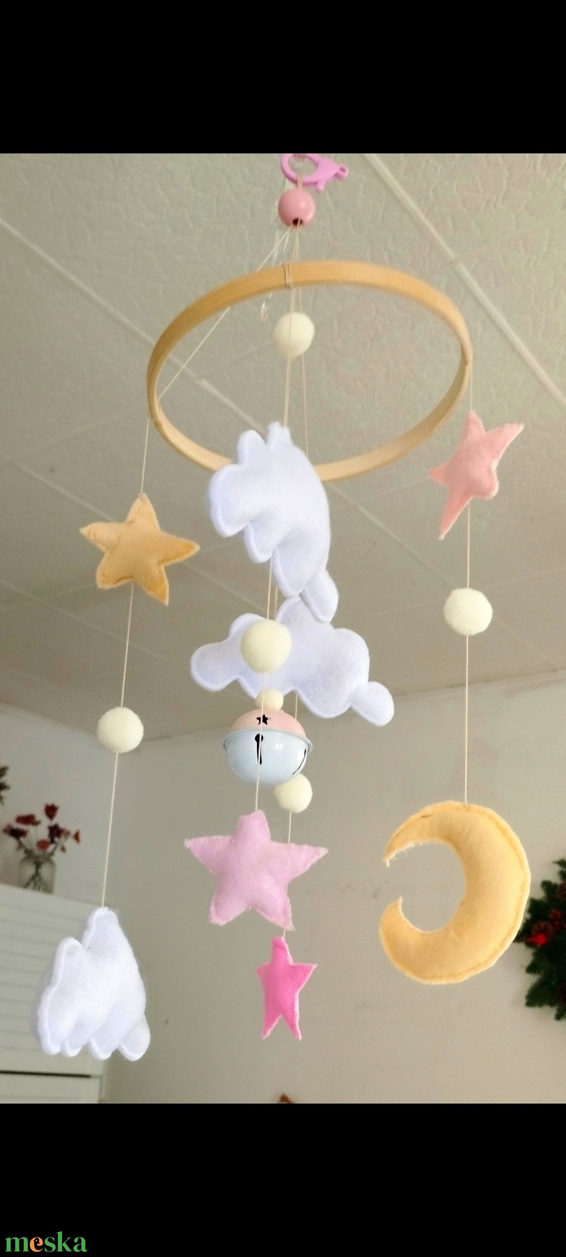 Baby mobil kiságy fölé vagy babaszobai dekoráció  - baba - mama - baba ágynemű - szett kiságyba - Meska.hu