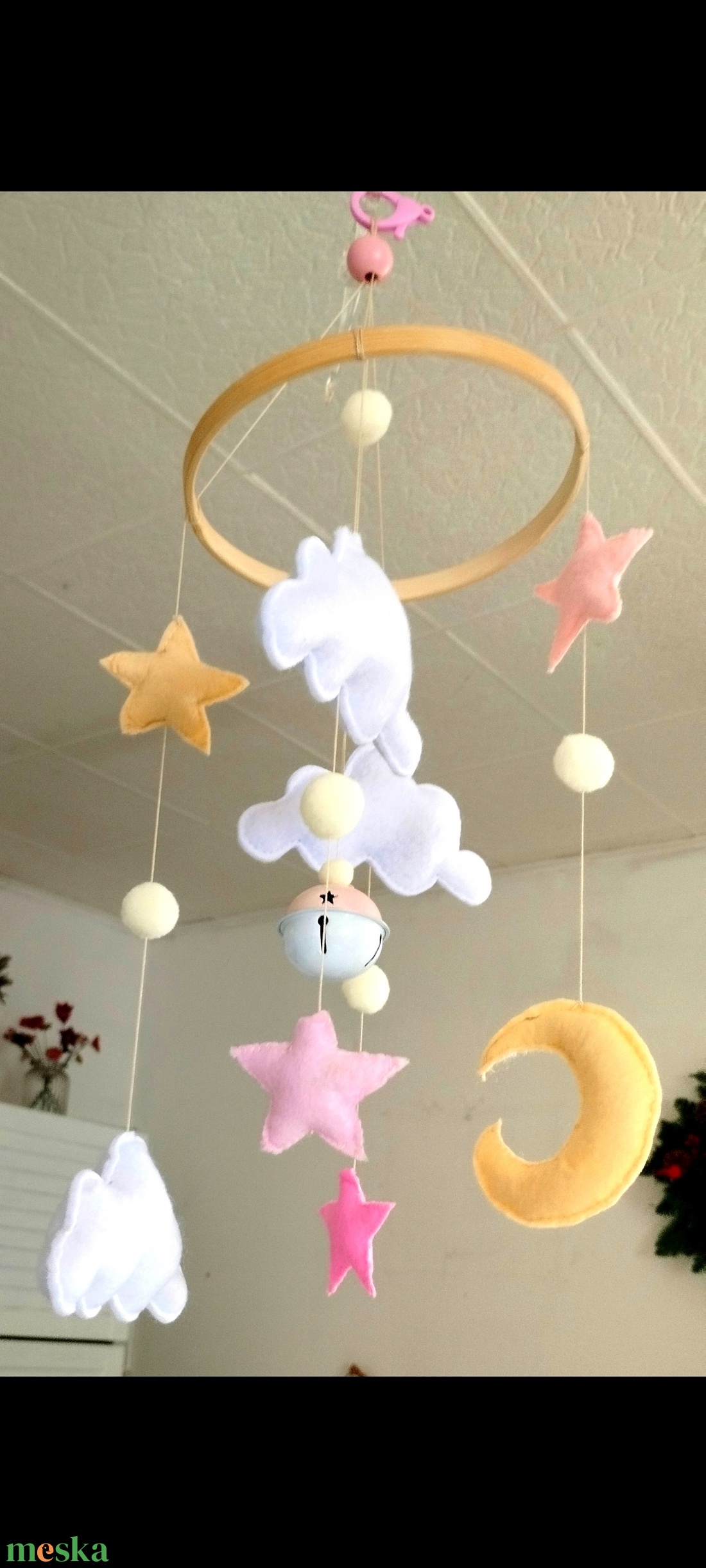 Baby mobil kiságy fölé vagy babaszobai dekoráció  - baba - mama - baba ágynemű - szett kiságyba - Meska.hu