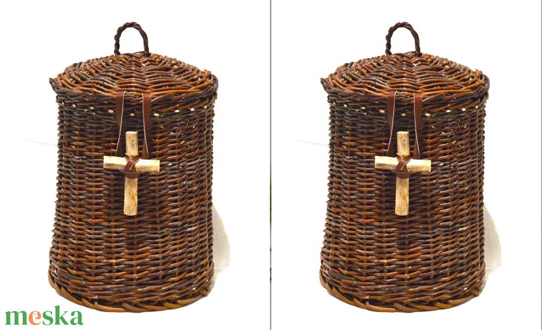 LEBOMLÓ URNA natúr fűzvesszőből fonva - otthon & életmód - vallás - temetkezési tárgy - sírdísz, kegyeleti dísz - Meska.hu