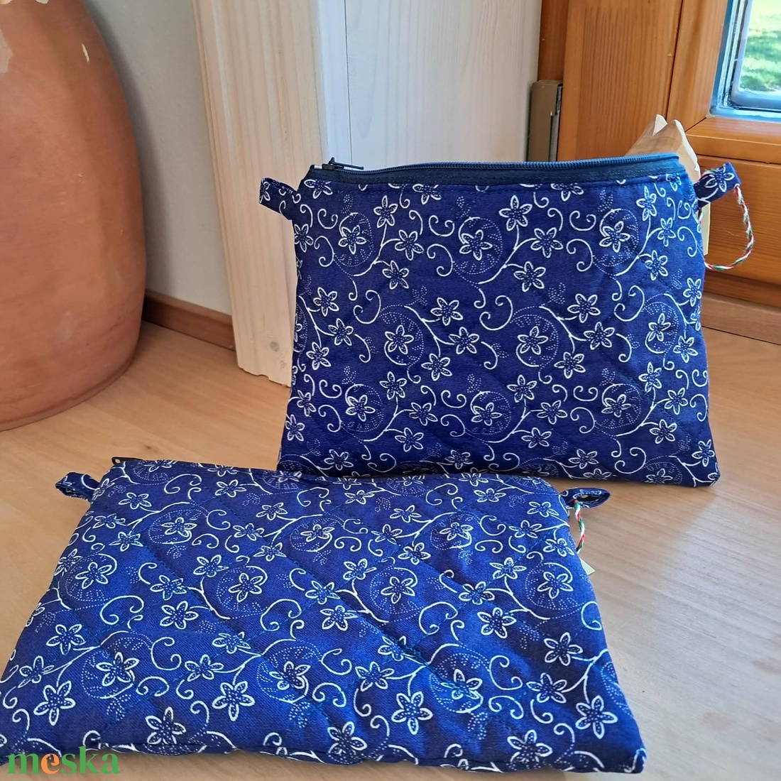 Kékfestő hatású neszeszer - táska & tok - neszesszer - Meska.hu