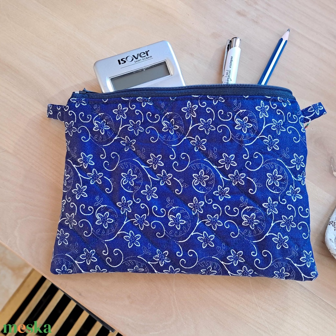 Kékfestő hatású neszeszer - táska & tok - neszesszer - Meska.hu