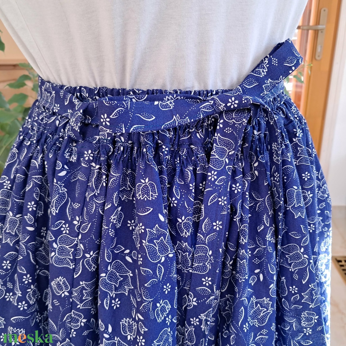 Kék tulipán női szoknya - ruha & divat - női ruha - szoknya - Meska.hu