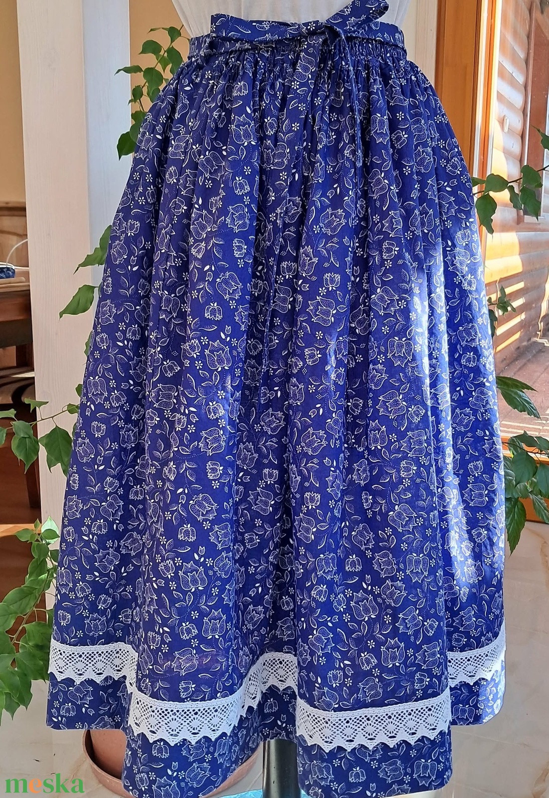 Kék tulipán női szoknya - ruha & divat - női ruha - szoknya - Meska.hu