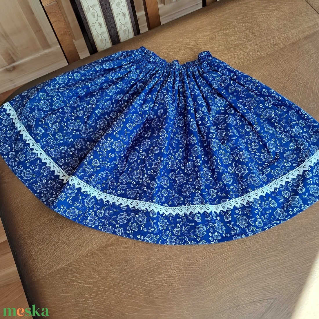 Kék tulipán lányka szoknya - ruha & divat - gyerekruha - szoknya - Meska.hu
