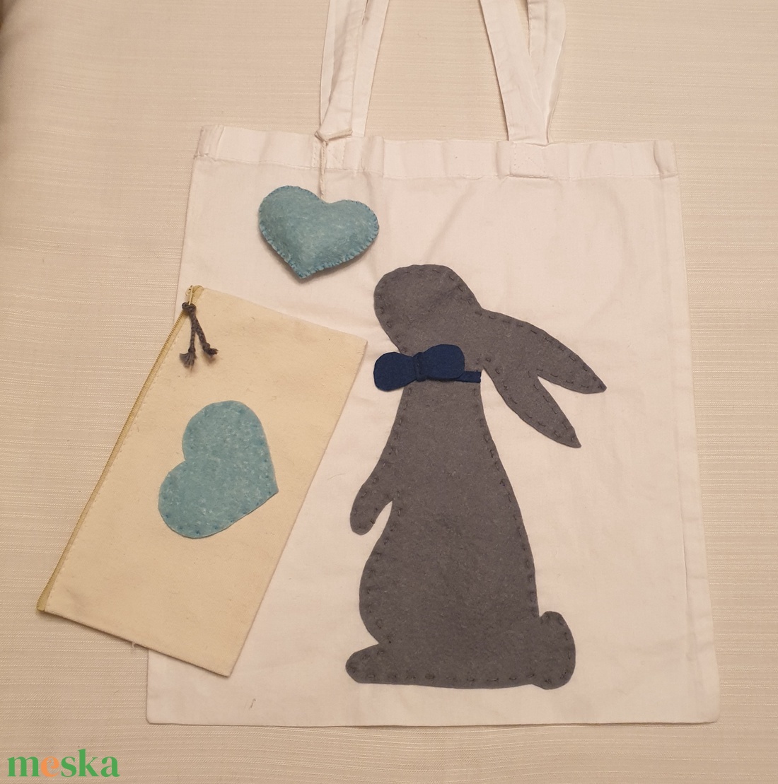 Nyuszis vászontáska és neszesszer - táska & tok - bevásárlás & shopper táska - shopper, textiltáska, szatyor - Meska.hu Nyuszis vászontáska és neszesszer - táska & tok - bevásárlás & shopper táska - shopper, textiltáska, szatyor - Meska.hu