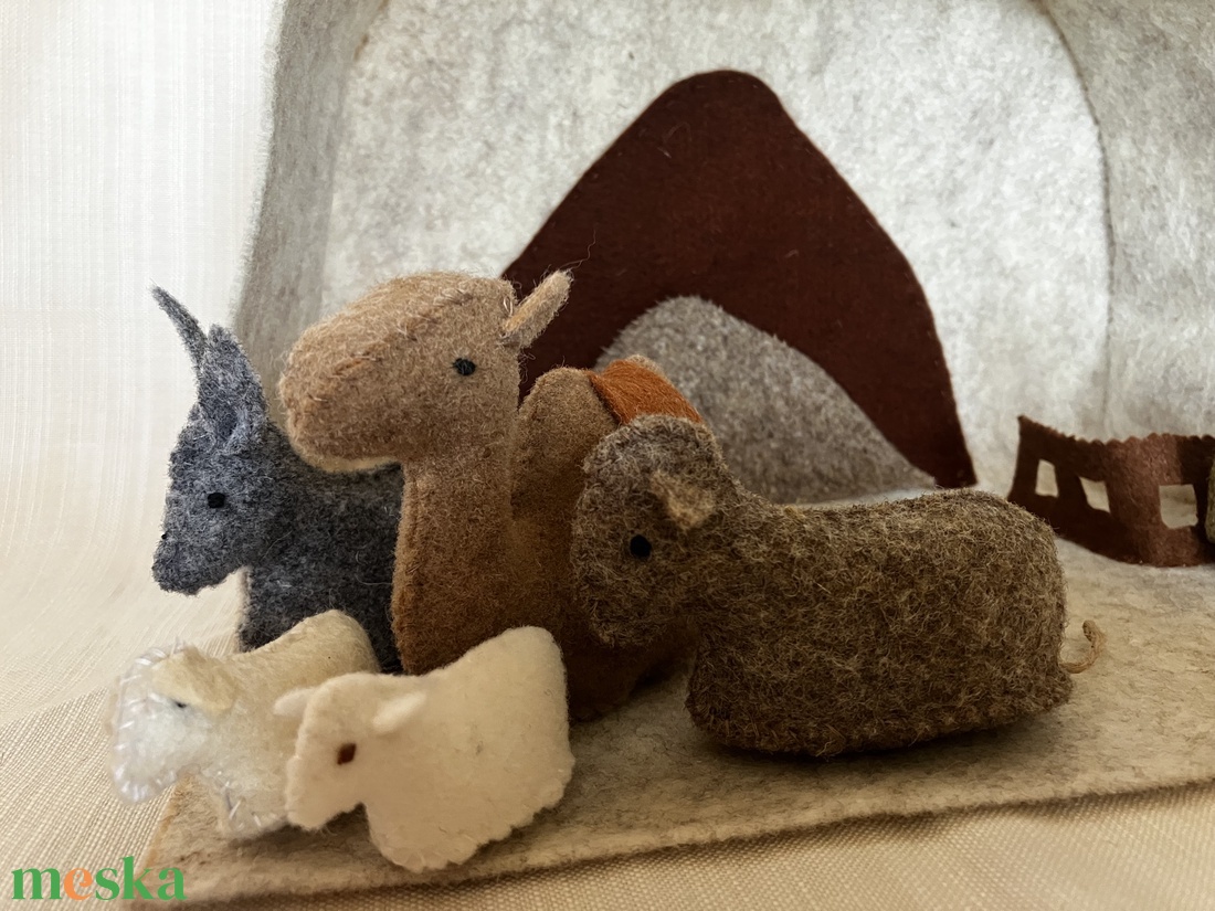 Karácsonyi betlehem teljes szett - beige - karácsony - adventi díszek - adventi asztaldísz - Meska.hu