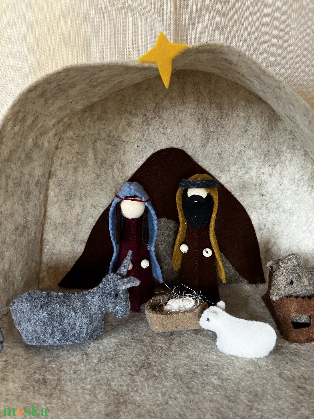 Karácsonyi betlehem teljes szett  - színes - karácsony - adventi díszek - adventi asztaldísz - Meska.hu