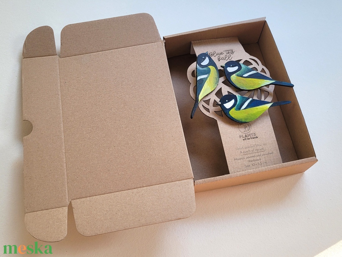 Madár dekoráció 3 db/szett, kézzel festett, csipesszel rögzíthető - otthon & életmód - virágdekoráció - virágdíszítő kellékek - Meska.hu