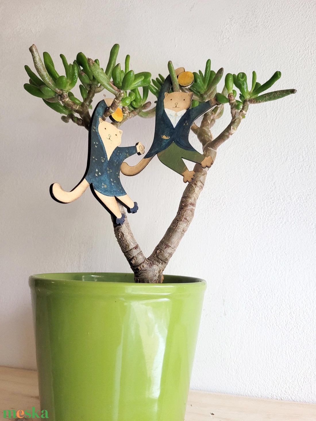 Cica párok - kézzel festett dekoráció - 2 db/csomag - karácsony - karácsonyi lakásdekoráció - karácsonyfadíszek - Meska.hu