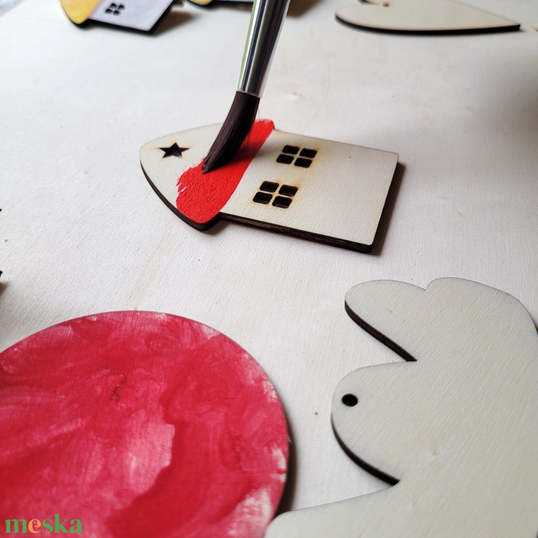 Fenyőerdő madarai � kifesthető lézervágott fa dísz szett csipesszel (5�7 cm) - diy (csináld magad) - egységcsomag - Meska.hu