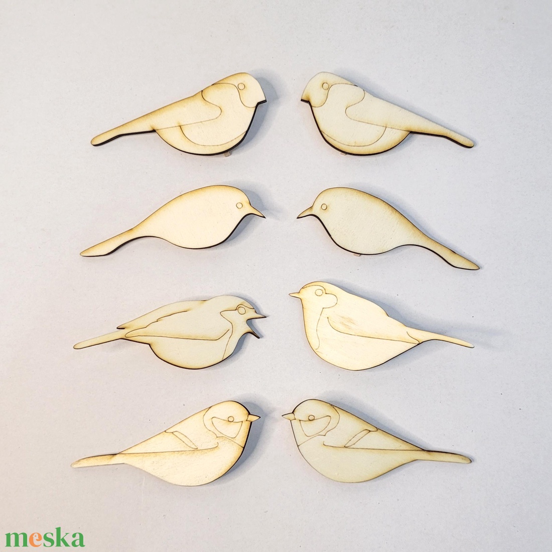 Fenyőerdő madarai � kifesthető lézervágott fa dísz szett csipesszel (5�7 cm) - diy (csináld magad) - egységcsomag - Meska.hu