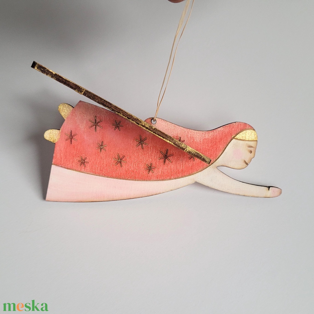 Kifesthető fa dísz szett � repülő angyal, csillag és szív (lézervágott, 6�12 cm) - diy (csináld magad) - egységcsomag - Meska.hu