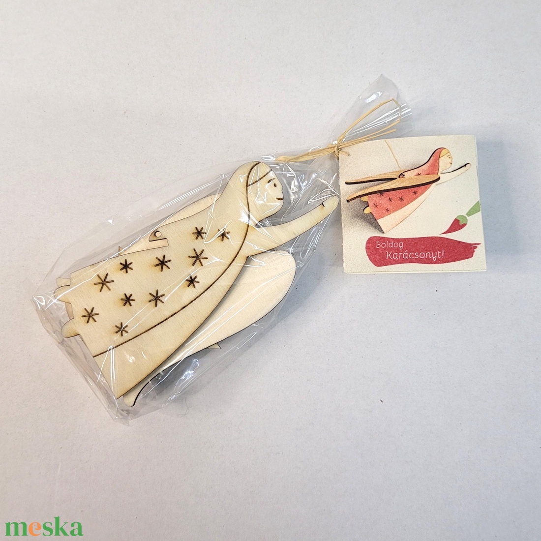 Kifesthető fa dísz szett � repülő angyal, csillag és szív (lézervágott, 6�12 cm) - diy (csináld magad) - egységcsomag - Meska.hu