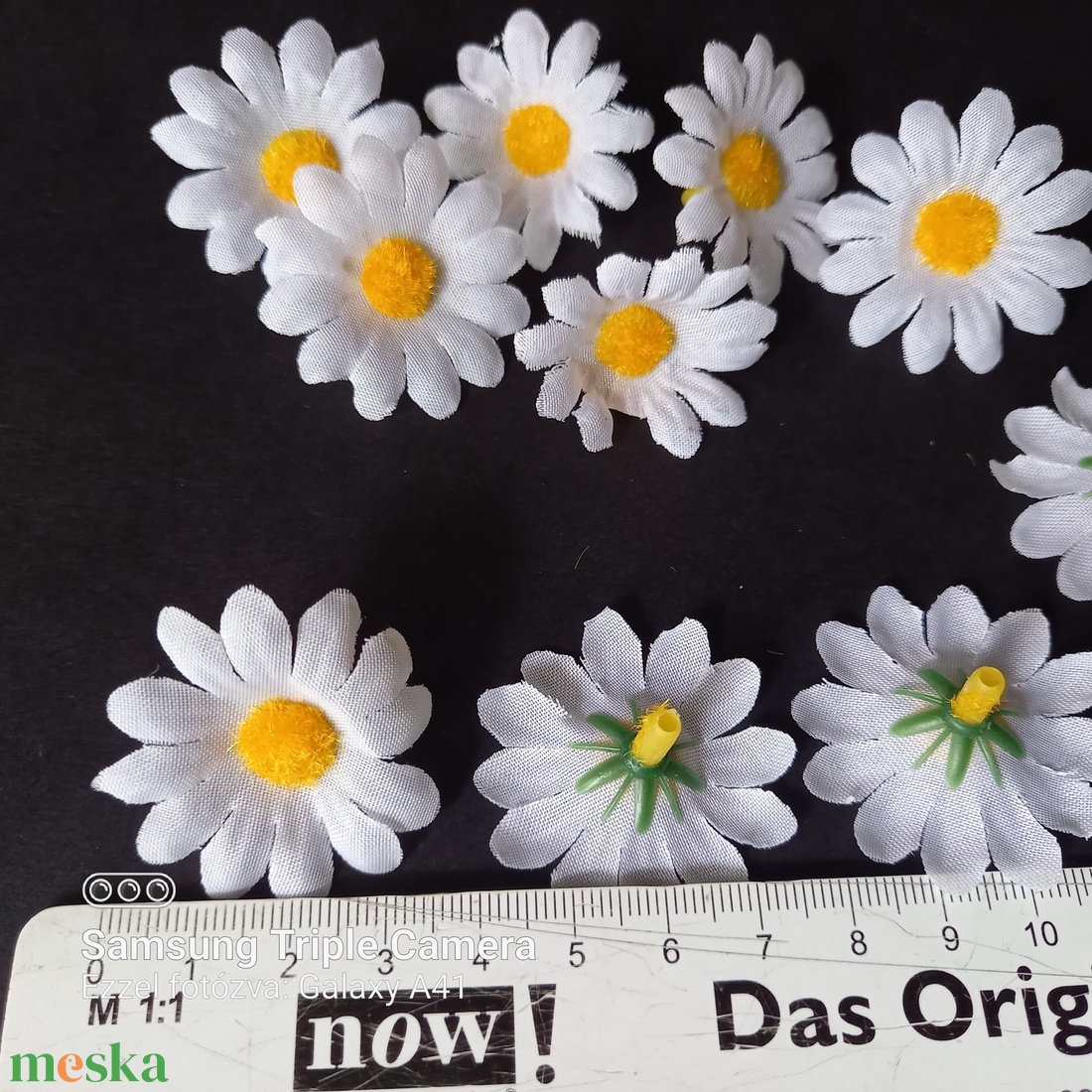 Margaréta textil/ műanyag virág fej csomag dekoráláshoz  - kellékek & szerszámok - dekorációs kellékek - virágfej - Meska.hu