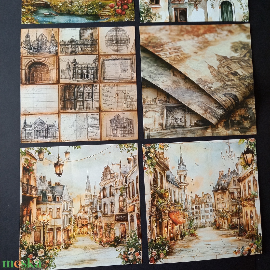 Scrapbook díszítő alapanyag 6 db 15x15 cm - kellékek & szerszámok - dekorációs kellékek - egyéb kellékek - Meska.hu