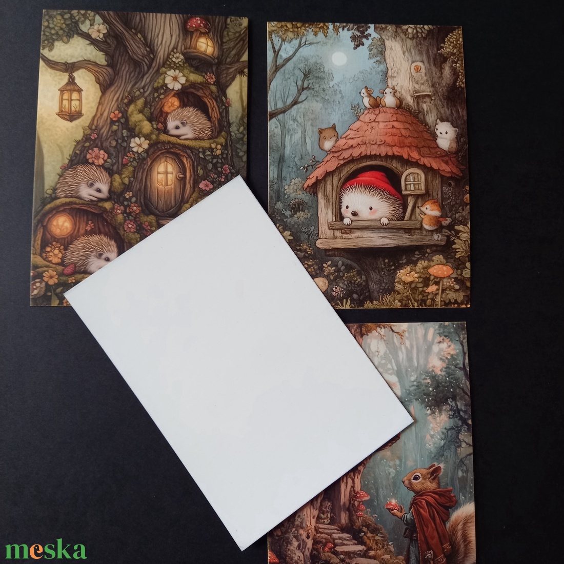 Sünis, egérkés mintájú képek dekoráláshoz 4 db 10x14,5 cm - kellékek & szerszámok - dekorációs kellékek - egyéb kellékek - Meska.hu